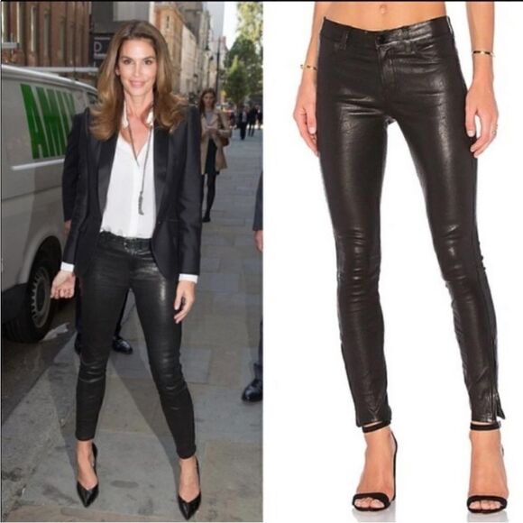 $989 J BRAND LAMB LEATHER pants - Picture 6 of 16